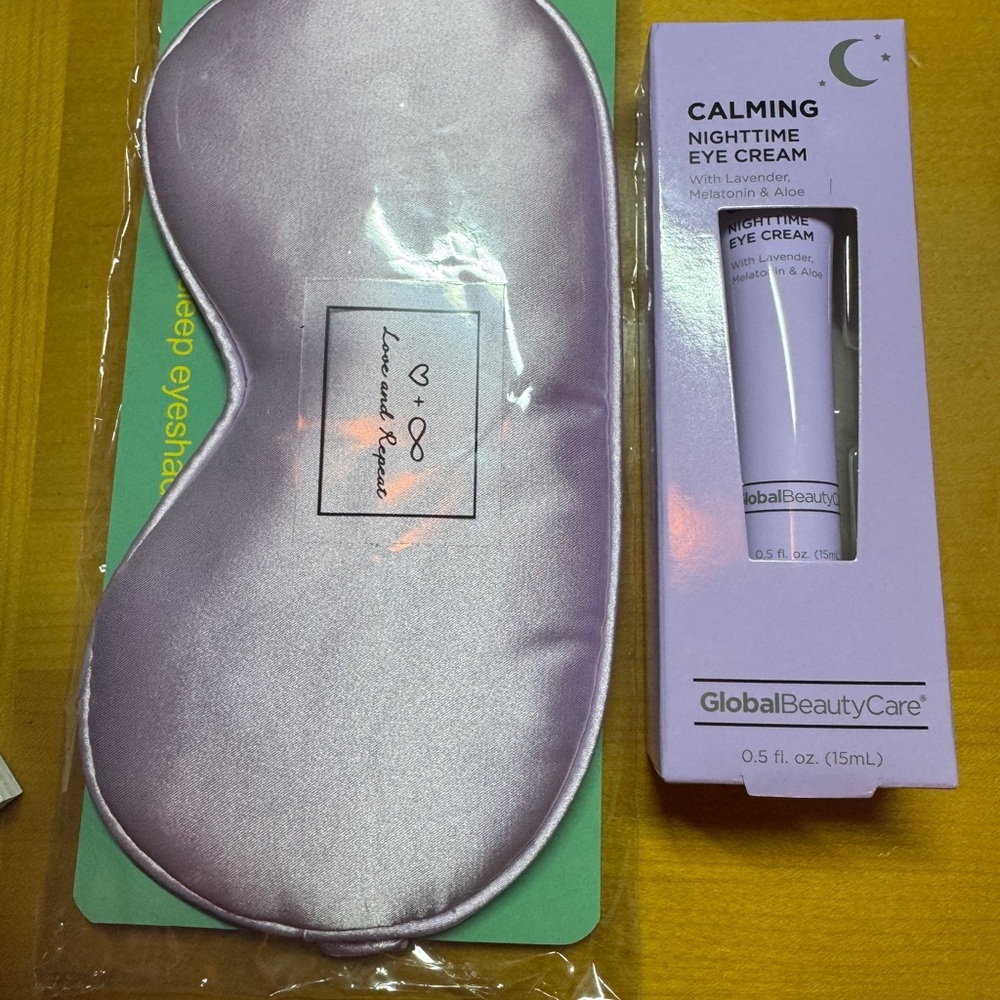 Lavender Sleep Mask and Eye Cream Set